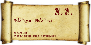 Móger Míra névjegykártya